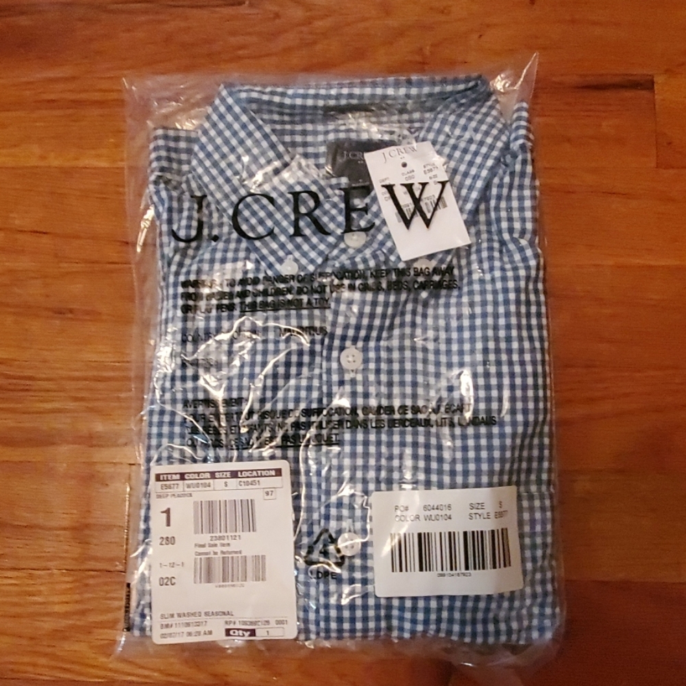 J Crew Blue/White Checkered Shirt